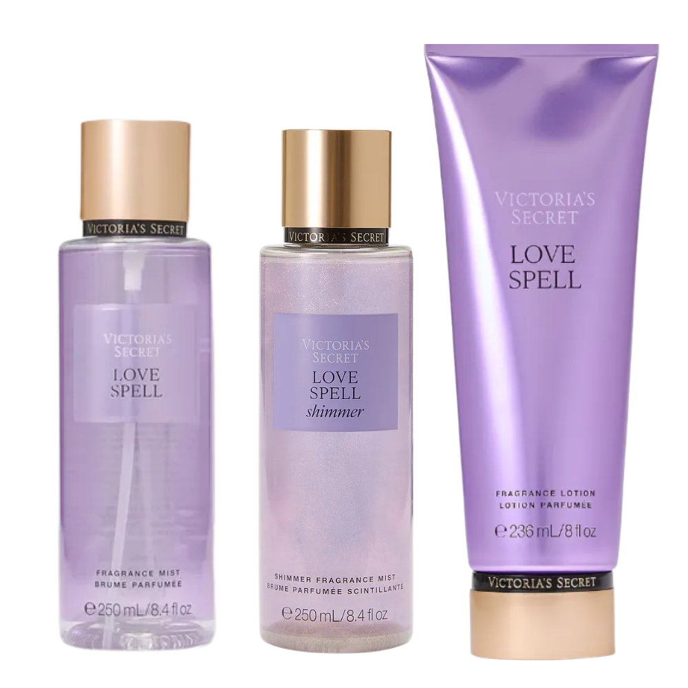 PACK X 3 LOVE SPELL VICTORIAS SECRET MIST Y CREMA - 1