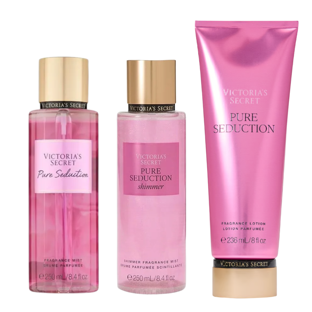 PACK X3 PURE SEDUCTION VICTORIAS SECRET MIST Y CREMA - 1