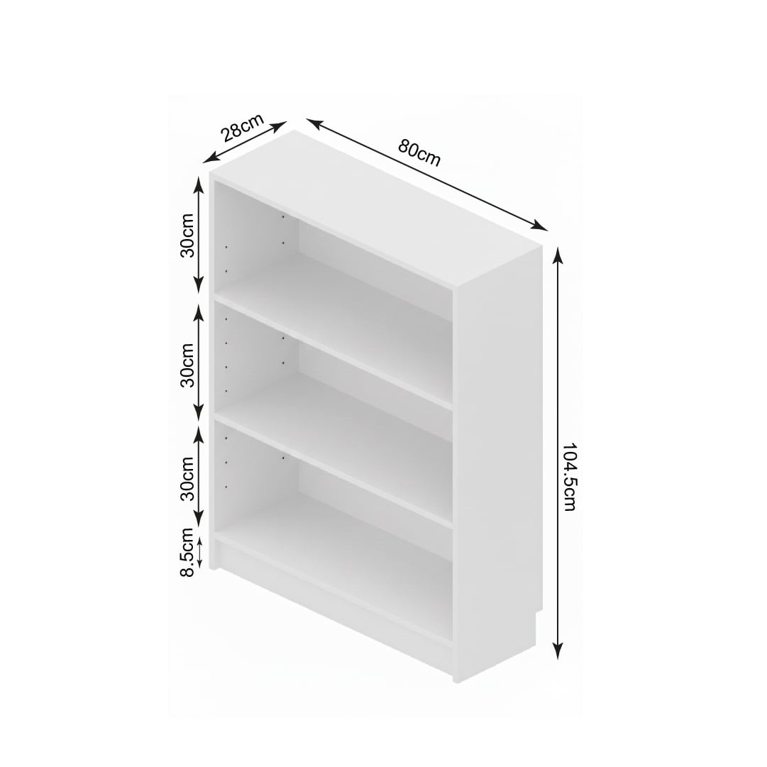 ESTANTE DE 3 NIVELES VELA MULTIUSOS MELAMINA BLANCA - 4