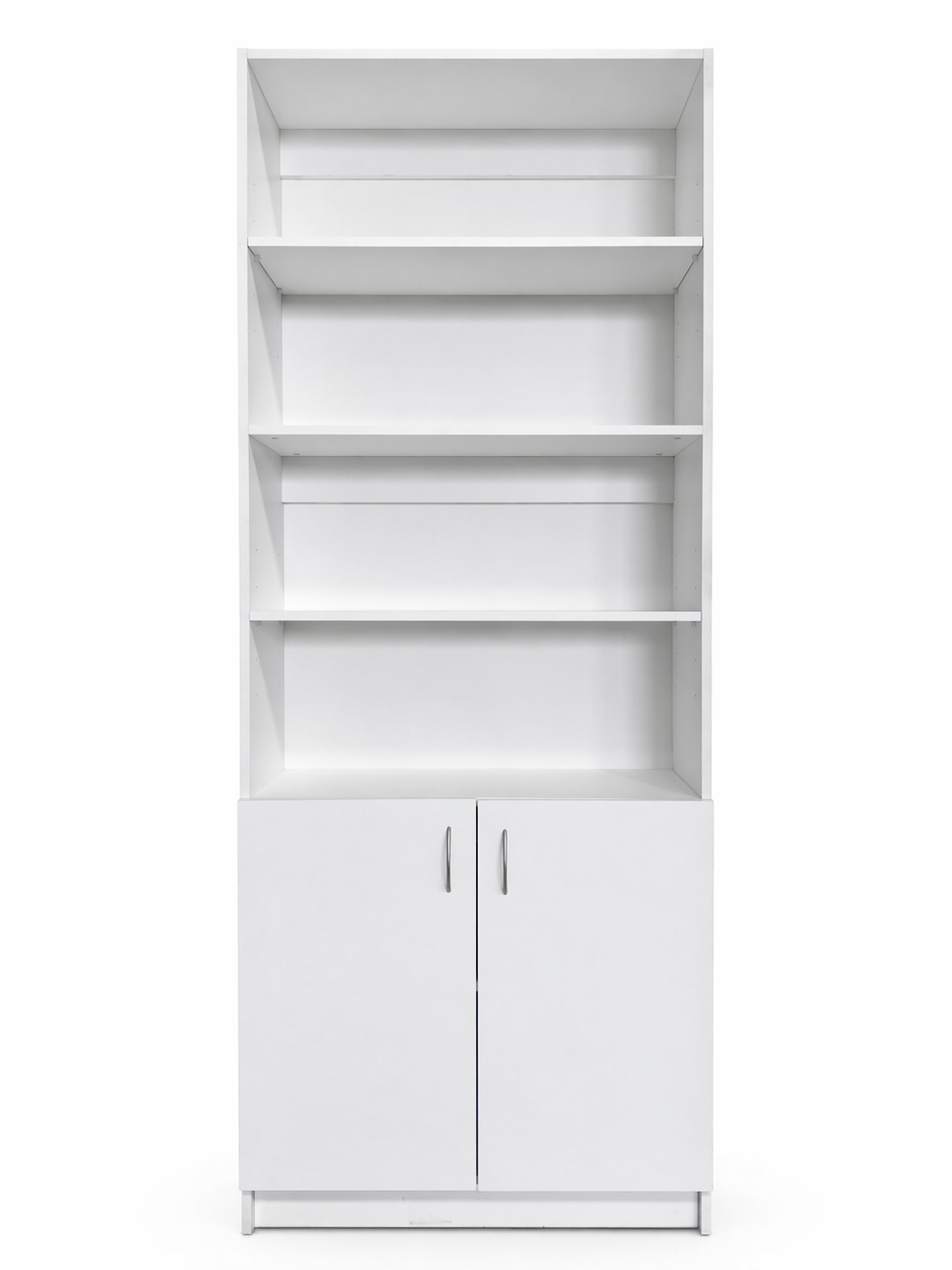 ESTANTE LIBRERO ALTO KIRA CON REPISAS 2 PUERTAS MELAMINA BLANCO - 3