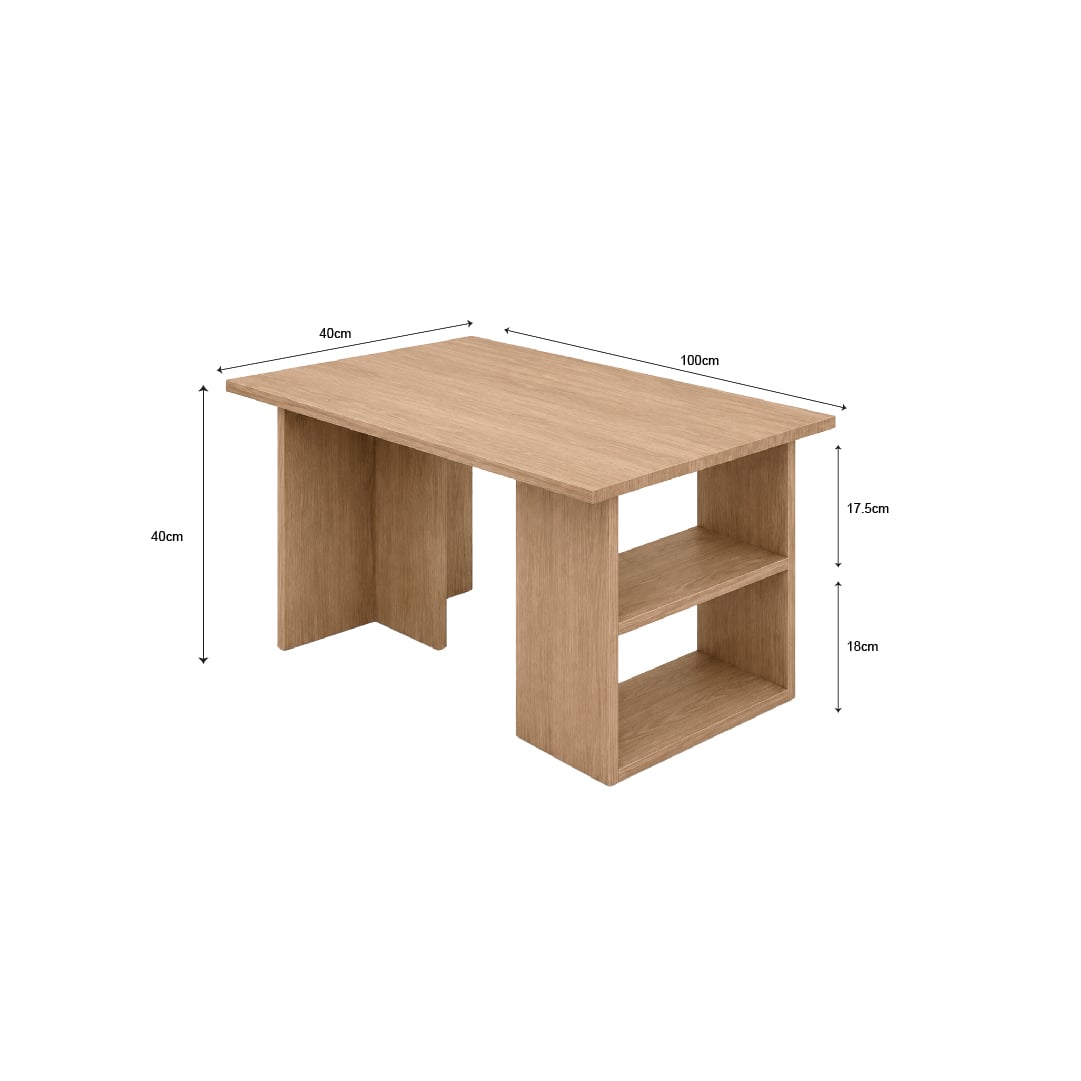 MESA DE CENTRO MODERNA RECTANGULAR AARON AMADERADO - 3