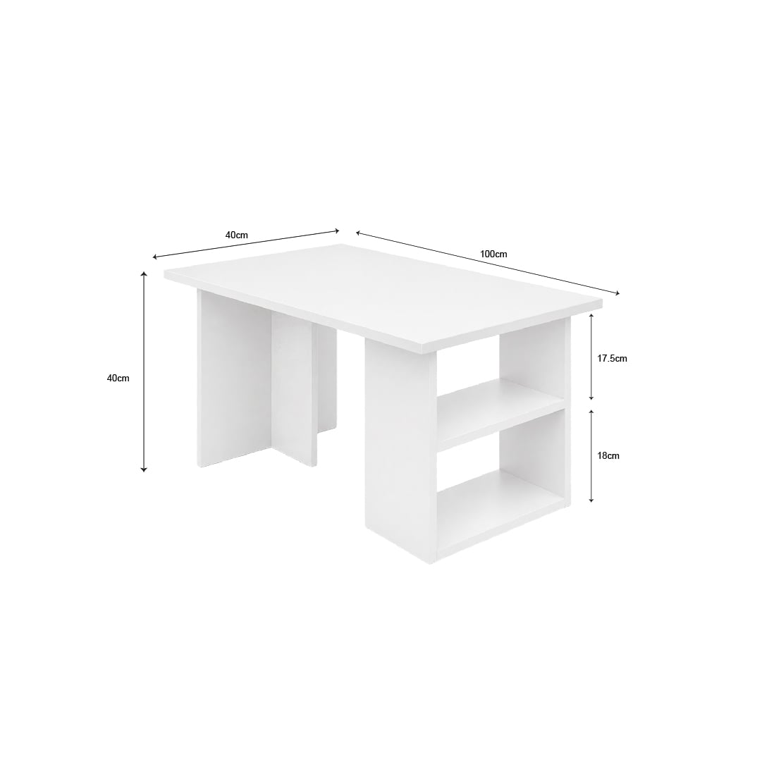 MESA DE CENTRO MODERNA RECTANGULAR AARON BLANCO - 3
