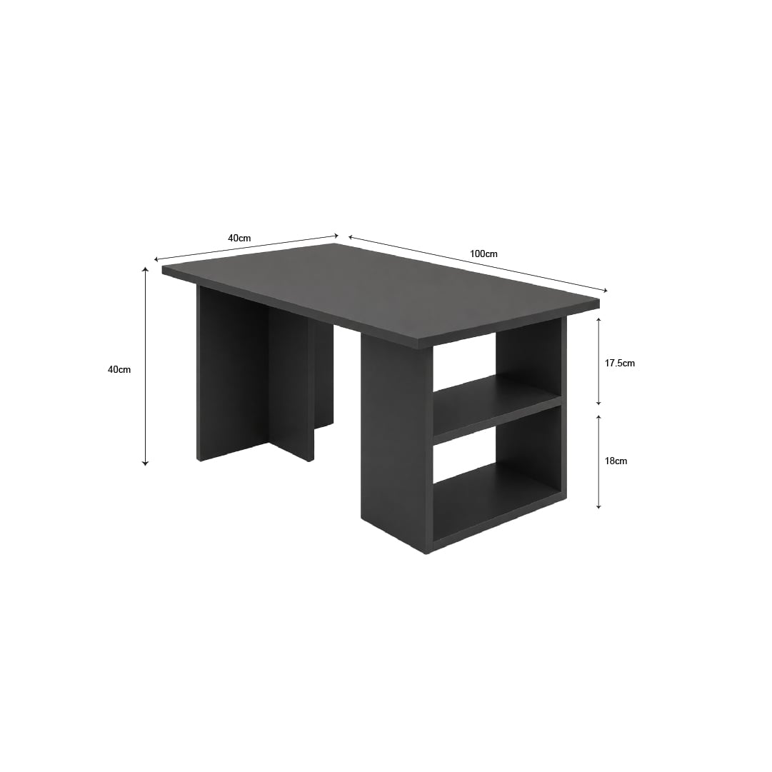 MESA DE CENTRO MODERNA RECTANGULAR AARON NEGRO - 3