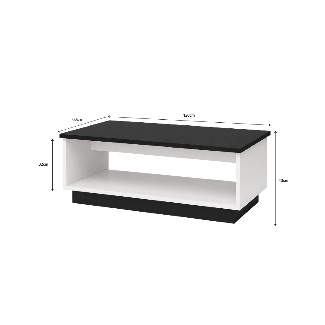 MESA DE CENTRO MINIMALISTA RECTANGULAR SIENA NEGRO - 2