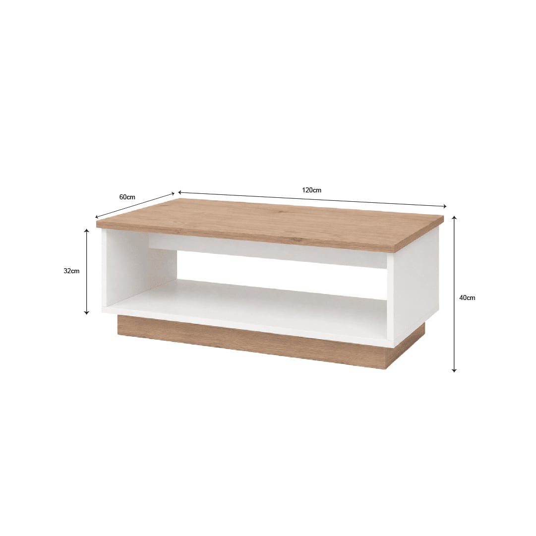 MESA DE CENTRO MINIMALISTA RECTANGULAR SIENA AMADERADO - 2