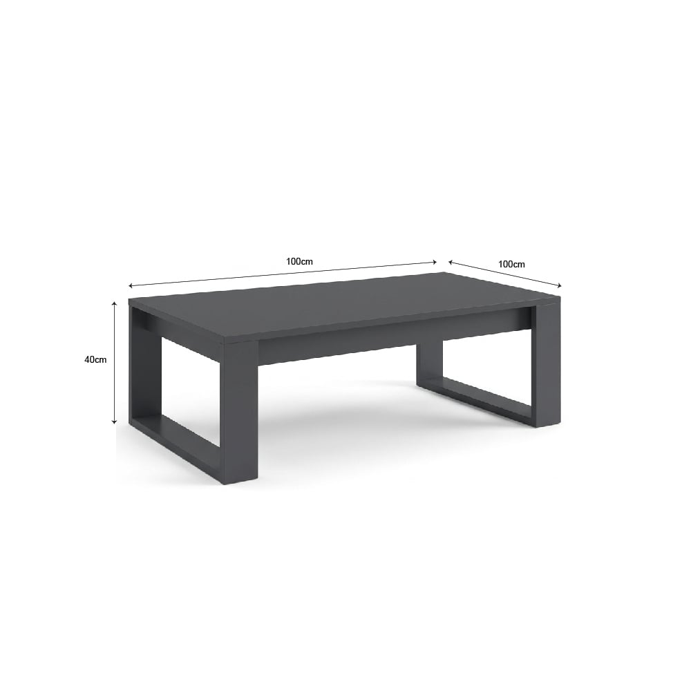 MESA DE CENTRO MODERNA CUADRADA ELIO COLOR NEGRO MUEBLEO - 2