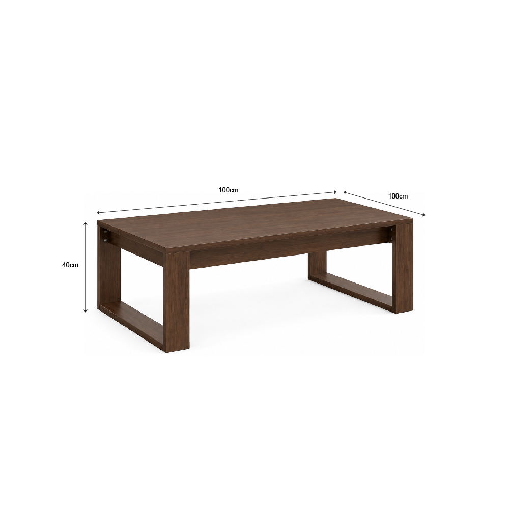 MESA DE CENTRO MODERNA CUADRADA ELIO COLOR CARAMELO MUEBLEO - 3