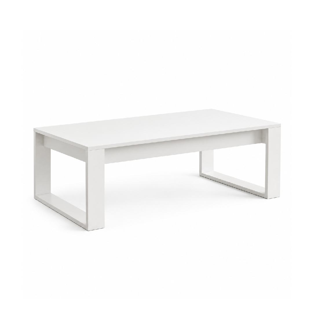 MESA DE CENTRO MODERNA CUADRADA ELIO COLOR BLANCO MUEBLEO - 3