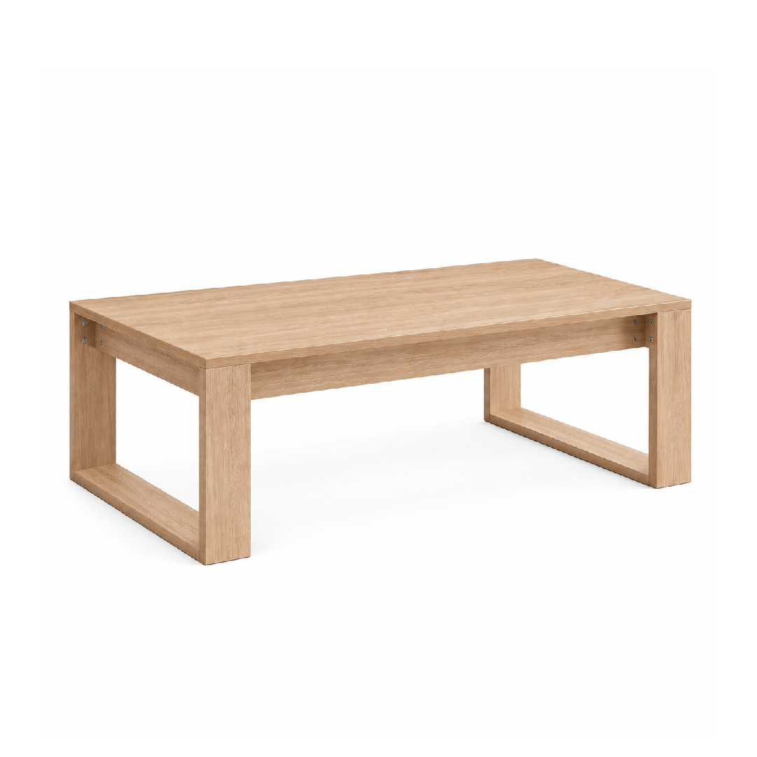 MESA DE CENTRO MODERNA CUADRADA ELIO COLOR MADERA MUEBLEO - 2