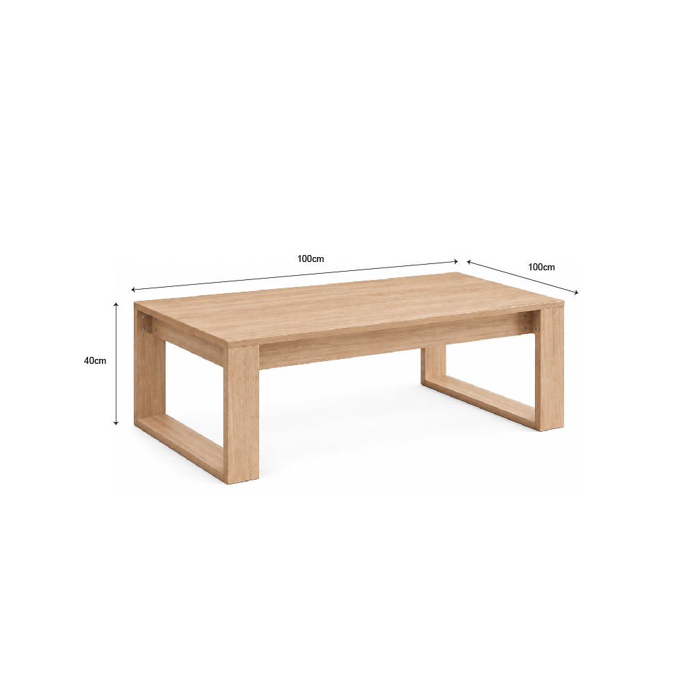 MESA DE CENTRO MODERNA CUADRADA ELIO COLOR MADERA MUEBLEO - 3