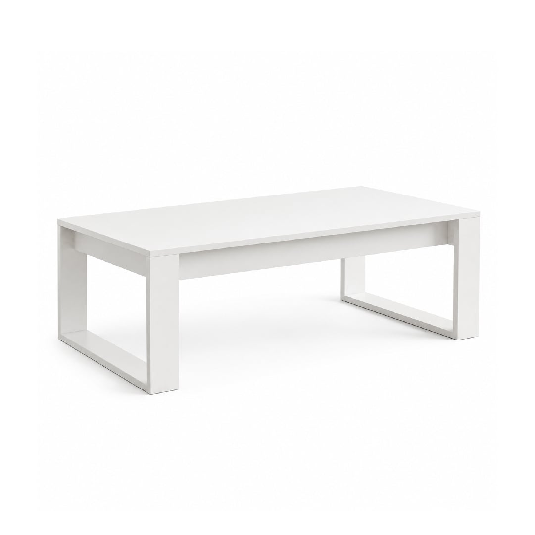 MESA DE CENTRO MODERNA CUADRADA ELIO COLOR BLANCO MUEBLEO - 3