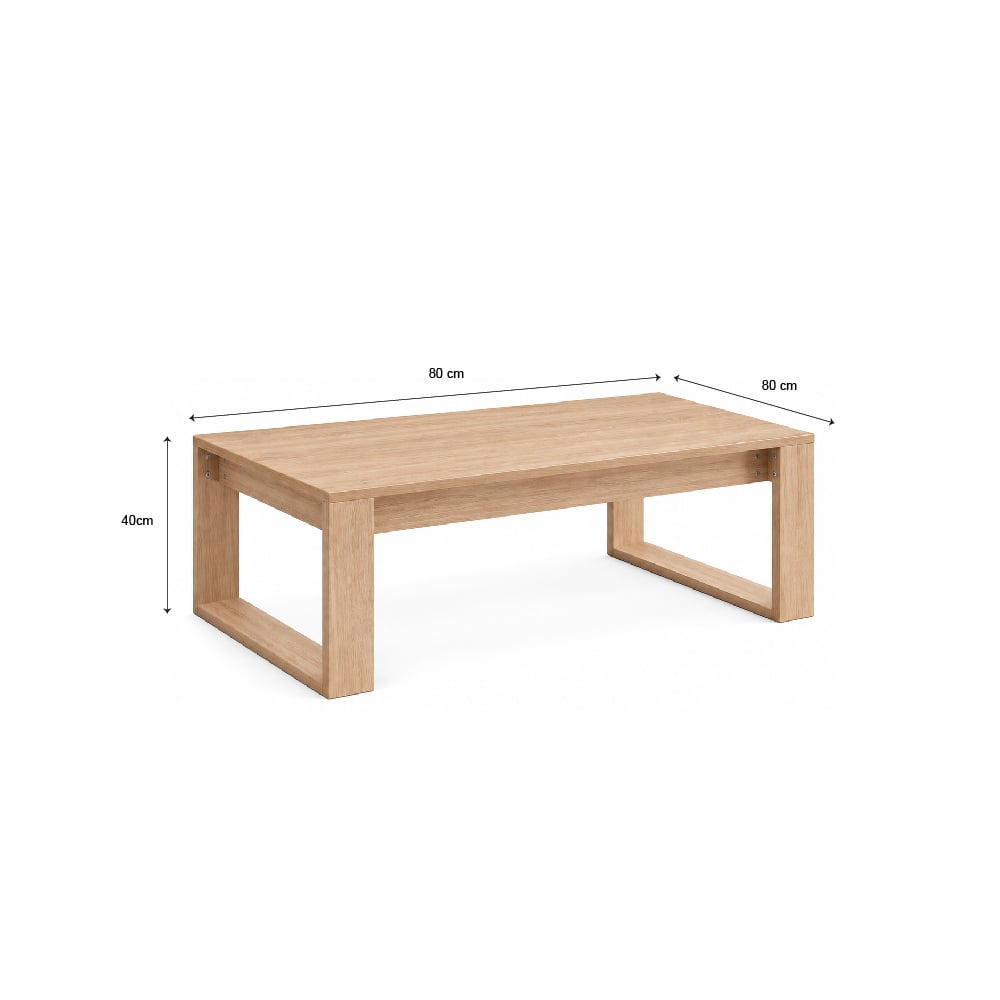 MESA DE CENTRO MODERNA CUADRADA ELIO COLOR MADERA MUEBLEO - 2