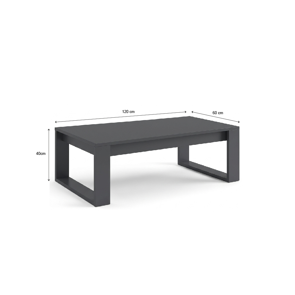 MESA DE CENTRO MODERNA RECTANGULAR ELIO COLOR NEGRO MUEBLEO - 2