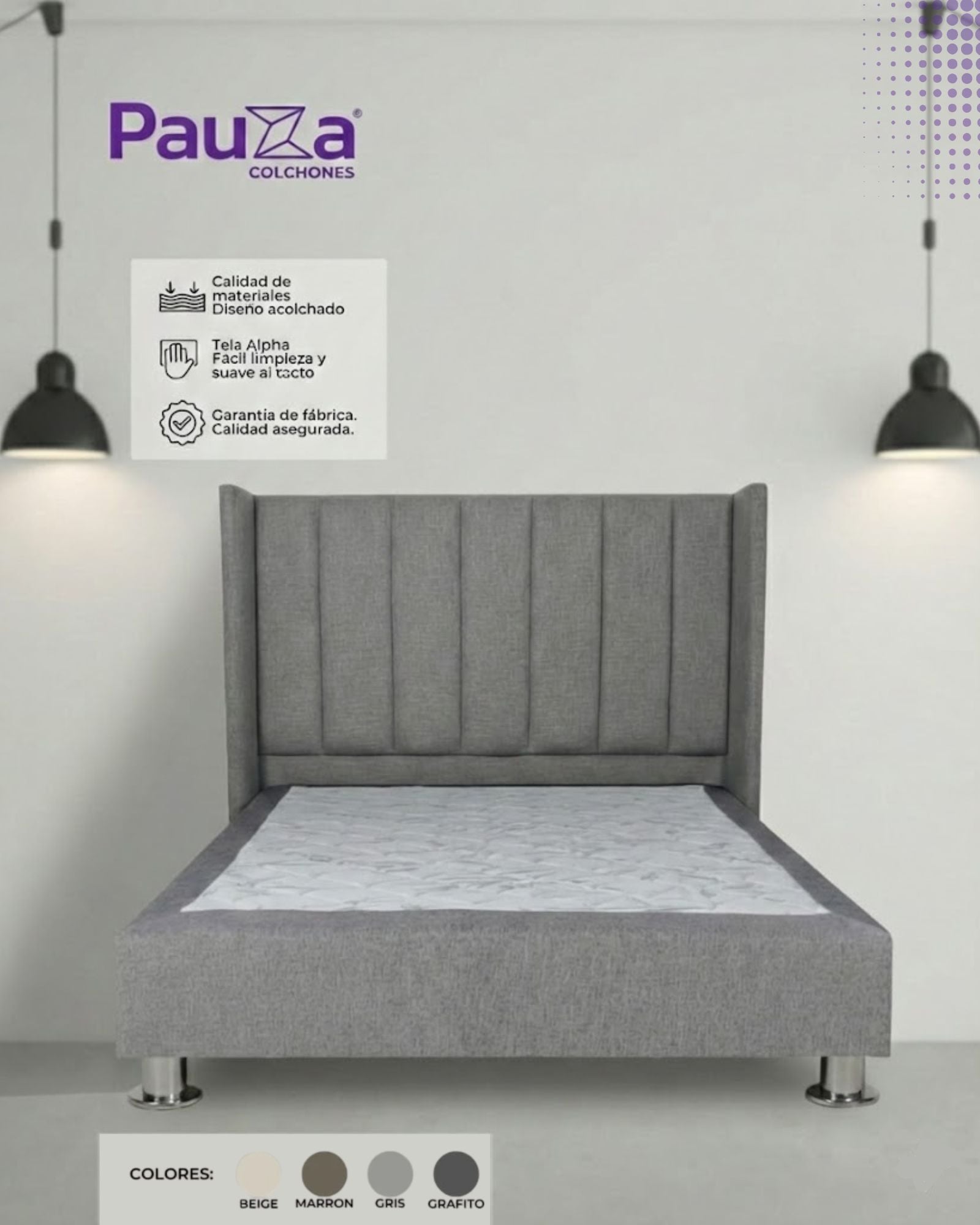DORMITORIO PREMIUM LINEAL QUEEN GRIS - 1