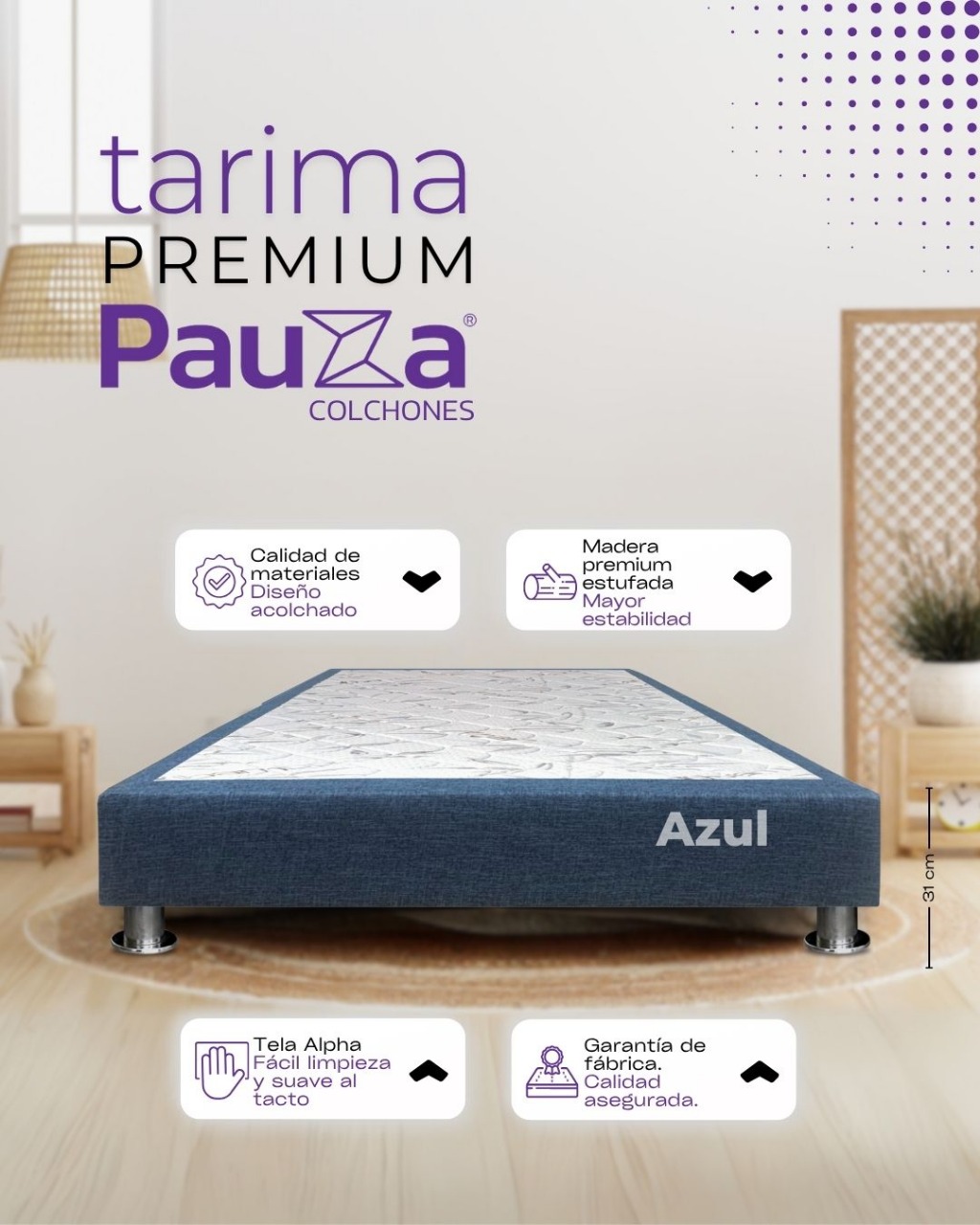 BASE BOX TARIMA PAUZA 2PLZ AZUL - 1