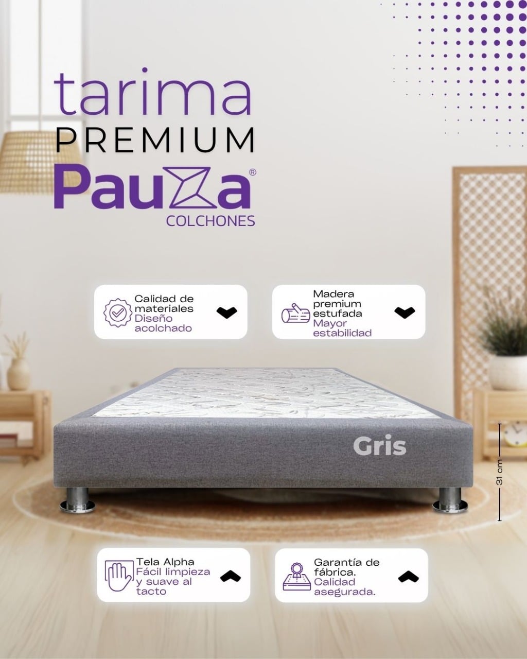 BASE BOX TARIMA PAUZA QUEEN - 1