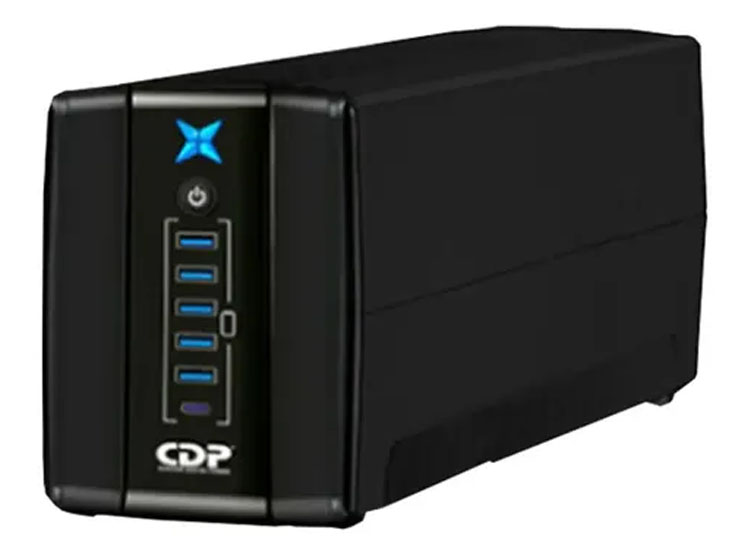 UPS CDP R-UPR1008I 1000VA/500W 8 SALIDAS / 5 PORT USB / 1 TIPO C / AUTONOMIA 40 MIN BLACK (R-UPR1008I) - 1