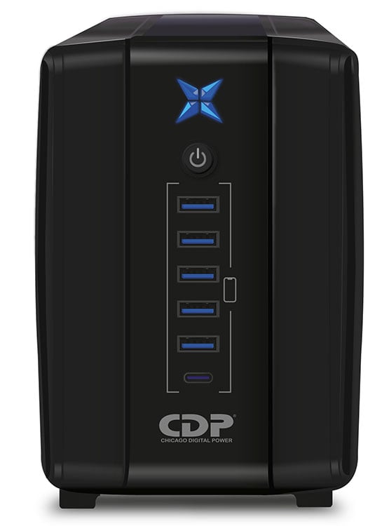 UPS CDP R-UPR1008I 1000VA/500W 8 SALIDAS / 5 PORT USB / 1 TIPO C / AUTONOMIA 40 MIN BLACK (R-UPR1008I) - 2