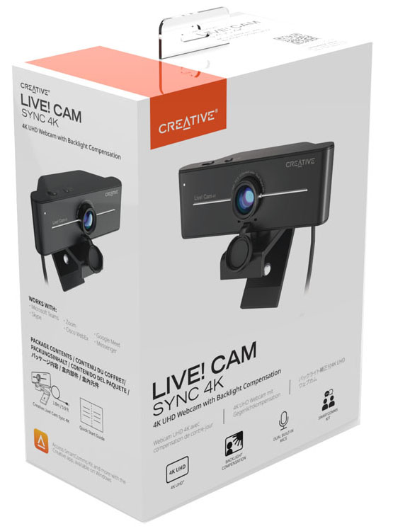 CAMARA CREATIVE LIVE! CAM SYNC 4K UHD 2160P DUAL MIC USB C/TAPA BLACK (73VF099000000) - 2
