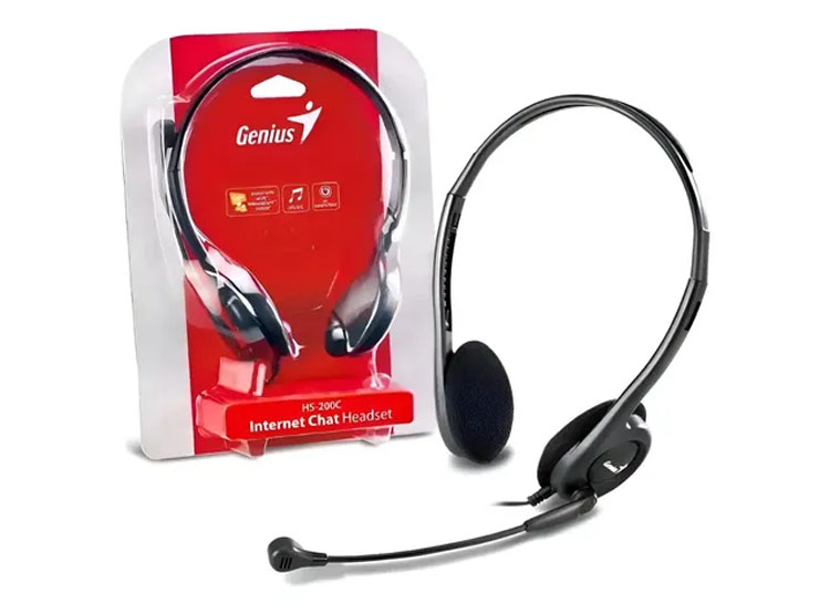 AUDIFONO C/MICROF. GENIUS HS-200C MULTIPLATAFORMA 2X3.5MM/3.5MM BLACK (31710151104) - 1