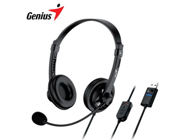 AUDIFONO C/MICROF. GENIUS HS-230U USB-A 2.4M BLACK (31710021401) - 3