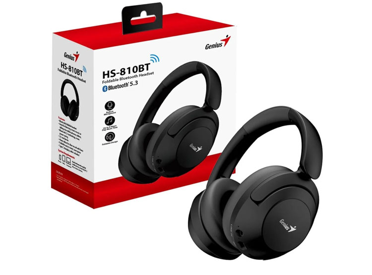 AUDIFONO C/MICROF. GENIUS HS-810BT BT/3.5MM 40MM 22H PLEGABLE BLACK (31710029400) - 1