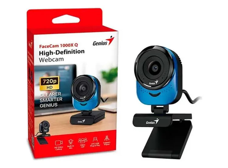 CAMARA GENIUS FACECAM 1000X Q HD 720P ROTACIÓN DE 360° USB BLUE (32200009401) - 1