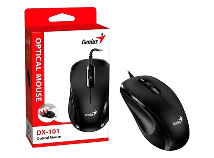 MOUSE GENIUS DX-101 USB OPTICO 1200 DPI BLACK (31010026400) - 1