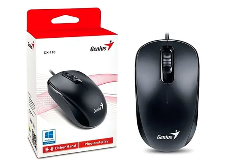 MOUSE GENIUS DX-110 USB OPTICO 1000 DPI BLACK - 1