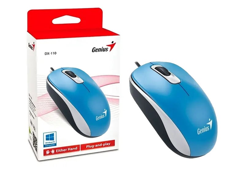 MOUSE GENIUS DX-110 USB OPTICO 1000 DPI BLUE - 1