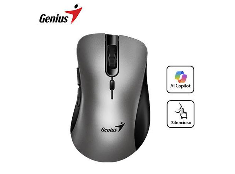 MOUSE GENIUS ERGO 8100S AI COPILOT WIRELESS 6-BOT SILENT SILVER/GRAY (31030040404) - 3