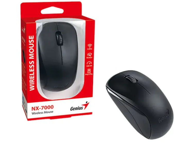 MOUSE GENIUS NX-7000 WIRELESS BLUEEYE BLACK (31030027400) - 1