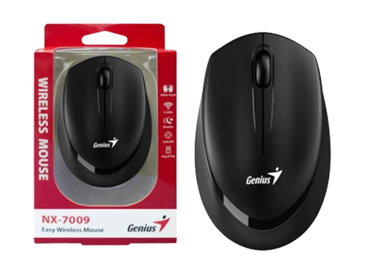 MOUSE GENIUS NX-7009 WIRELESS BLUEEYE ERGONOMICO BLACK (31030030400) - 1