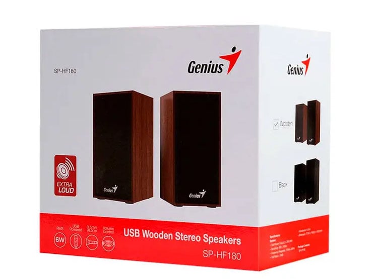 PARLANTE GENIUS SP-HF180 6W USB POWER WOOD (31730029400) - 2