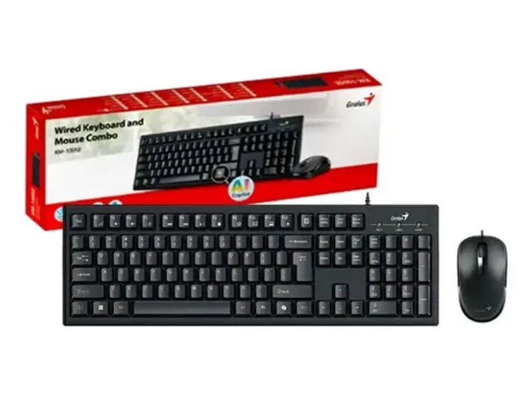 TECLADO GENIUS + MOUSE KM-100SE AI COPILOT USB SP BLACK - 1