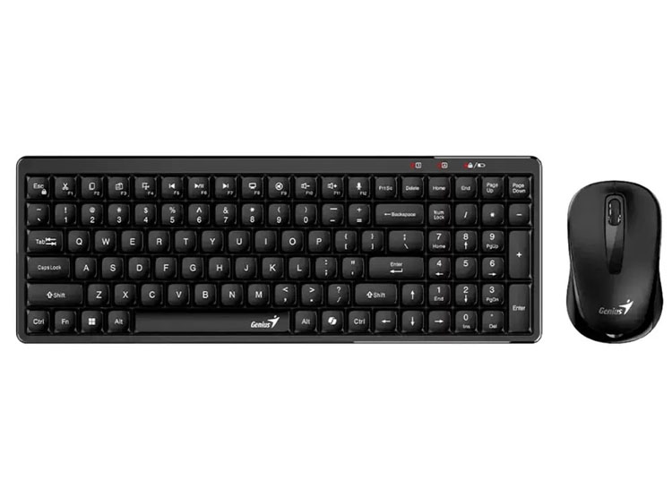 TECLADO GENIUS + MOUSE WIRELESS LUXEMATE Q8100 AI COPILOT COMPACT MULTIMEDIA SP BLACK - 2