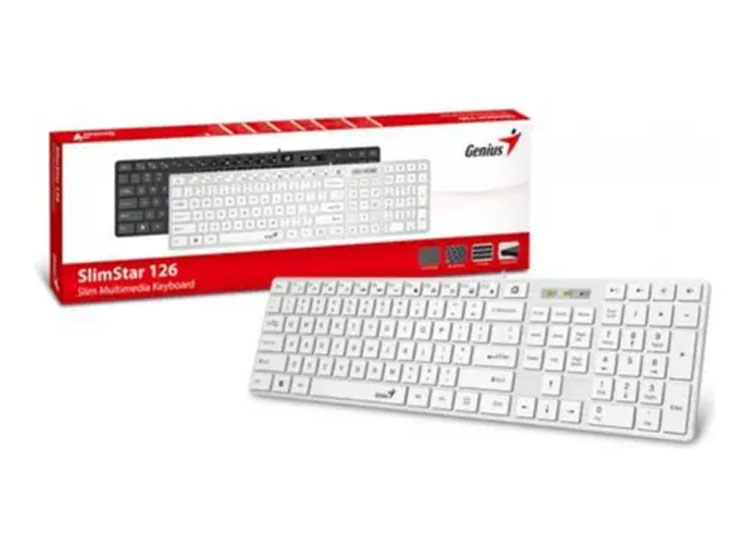 TECLADO GENIUS SMART SLIMSTAR 126 AI COPILOT USB MULTIMEDIA SP WHITE - 1