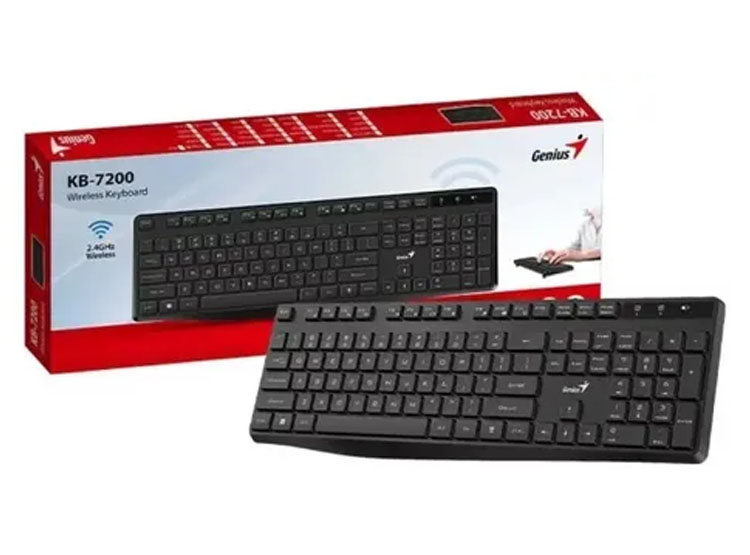 TECLADO GENIUS WIRELESS KB-7200 AI COPILOT SILENT MULTIMEDIA USB SP BLACK - 1