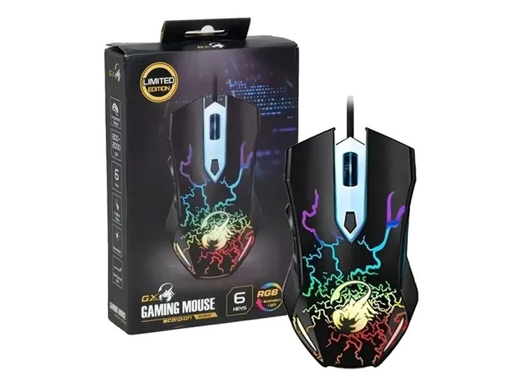MOUSE GENIUS GX SCORPION SPEAR 2000 DPI 6-BOT RGB BLACK - 1