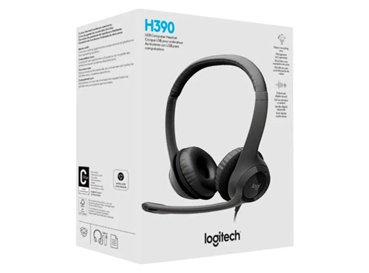 AUDIFONO C/MICROF. LOGITECH H390 USB NOISE CANCELLING BLACK - 2