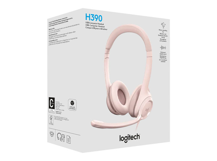 AUDIFONO C/MICROF. LOGITECH H390 USB NOISE CANCELLING ROSE - 2