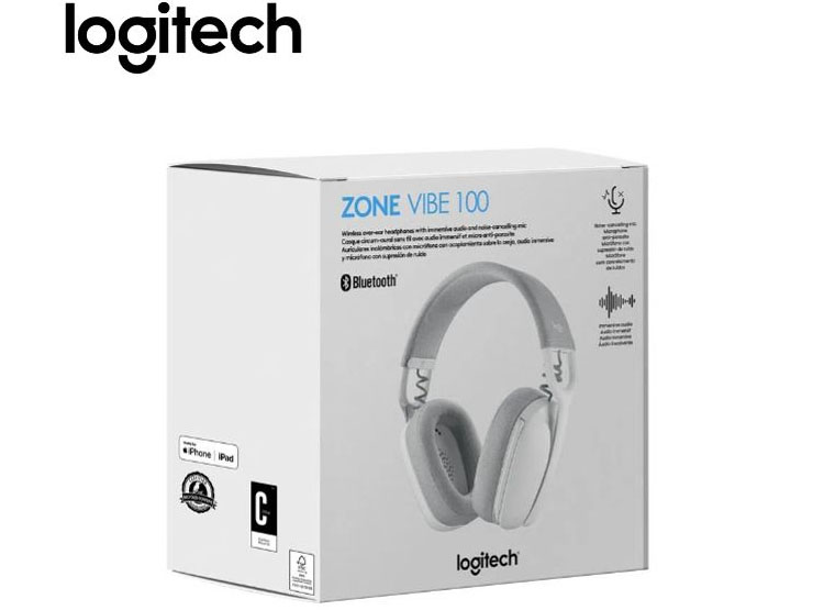 AUDIFONO C/MICROF. LOGITECH ZONE VIBE 100 BLUETOOTH WHITE - 4