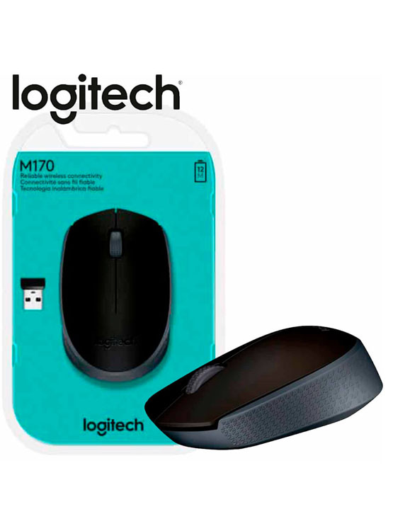 MOUSE LOGITECH M170 WIRELESS BLACK (910-004940) - 1