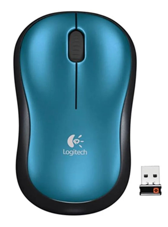 MOUSE LOGITECH M185 WIRELESS BLUE (910-003636) - 1