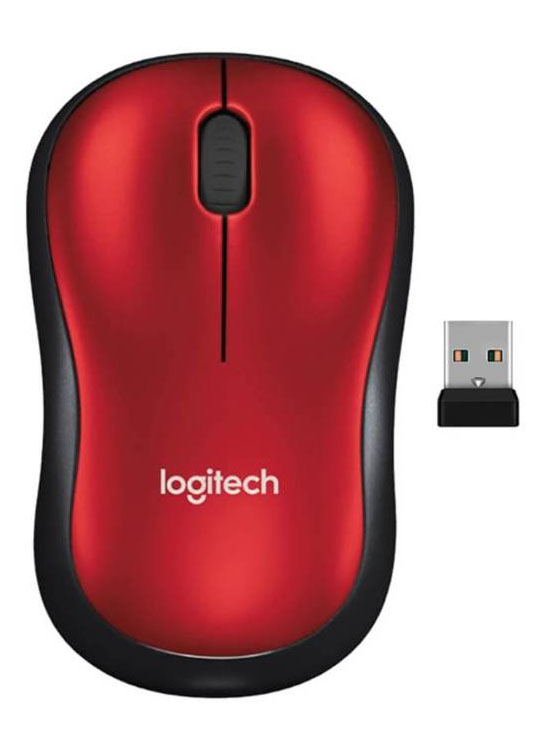 MOUSE LOGITECH M185 WIRELESS RED (910-003635) - 1