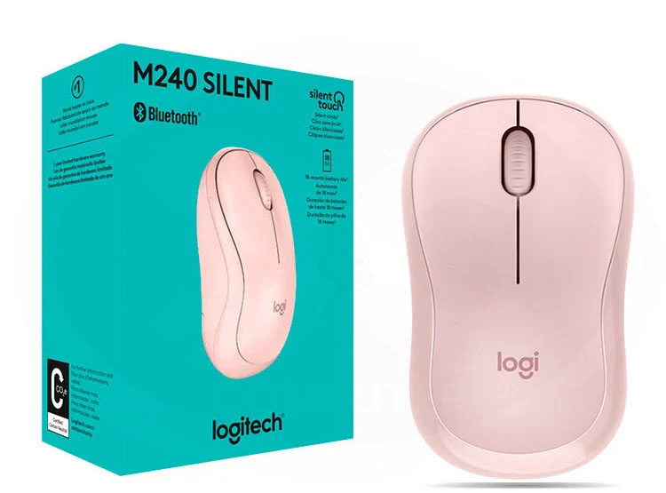 MOUSE LOGITECH M240 SILENT WIRELESS BT ROSE (910-007117) - 1