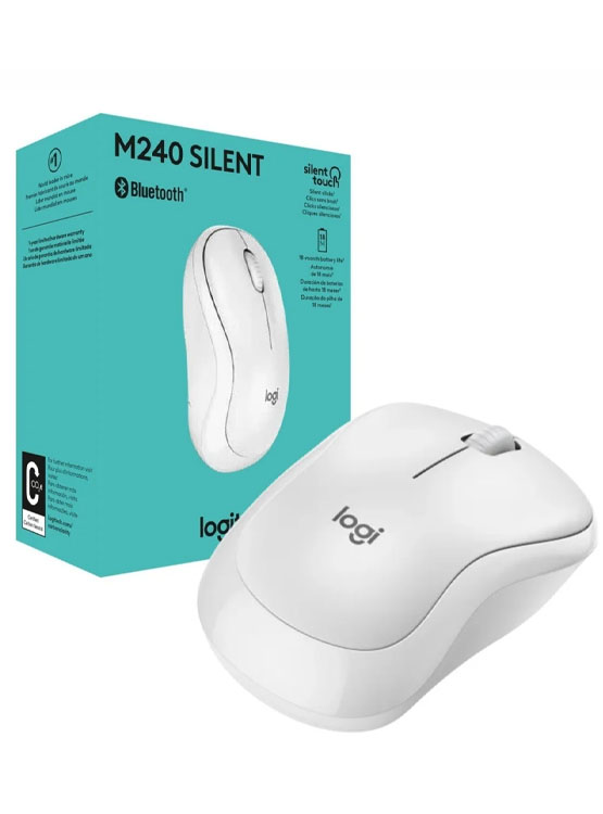 MOUSE LOGITECH M240 SILENT WIRELESS BT WHITE (910-007116) - 1