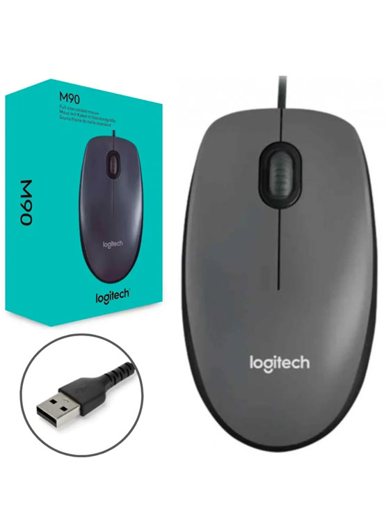 MOUSE LOGITECH M90 USB BLACK / GREY (910-004053) - 1