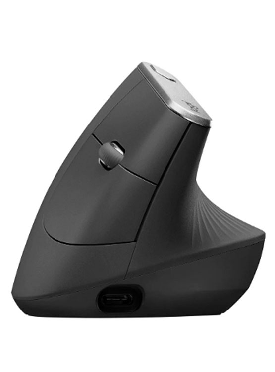 MOUSE LOGITECH MX VERTICAL ADVANCED ERGONOMIC WIRELESS/BLUETOOTH USB-C BLACK (910-005449) - 3
