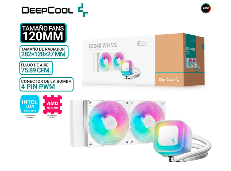 REFRIGERACION LIQUIDA DEEPCOOL LE240 WH V2 ARGB - 1